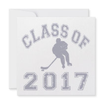 Class Of 2017 Hockey - Grey 2 Custom Invitations