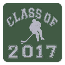 Class Of 2017 Hockey - Grey 2 Square Stickers