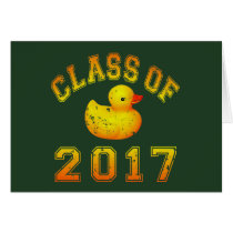 Class Of 2017 Rubber Duckie - Yellow/Red 2 Greeting Card