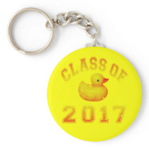 Class Of 2017 Rubber Duckie - Yellow/Red 2 Key Chain