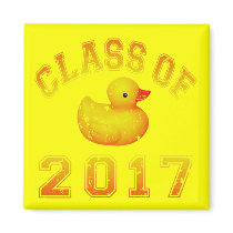 Class Of 2017 Rubber Duckie - Yellow/Red 2 Magnets