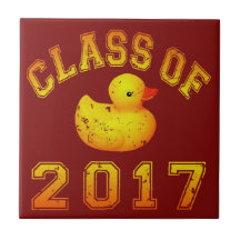 Class Of 2017 Rubber Duckie - Yellow/Red 2 Tiles