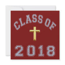 Class Of 2018 Christian Cross - Grey 2 Invite