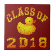 Class Of 2018 Rubber Duckie - Yellow/Red 2 Tile