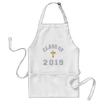Class Of 2019 Christian Cross - Grey 2 Aprons