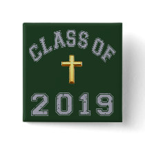 Class Of 2019 Christian Cross - Grey 2 Pin