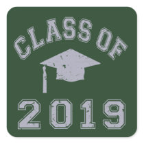 Class Of 2019 Graduation - Grey Square Stickers