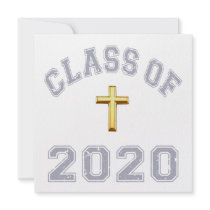 Class Of 2020 Christian Cross - Grey 2 Invitation