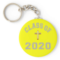 Class Of 2020 Christian Cross - Grey 2 Key Chain