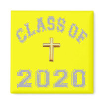 Class Of 2020 Christian Cross - Grey 2 Refrigerator Magnets
