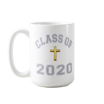 Class Of 2020 Christian Cross - Grey 2 Coffee Mugs