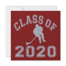 Class Of 2020 Hockey - Grey Personalized Invites