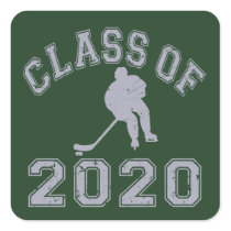 Class Of 2020 Hockey - Grey Square Stickers