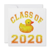 Class Of 2020 Rubber Duckie - Yellow Custom Invitation