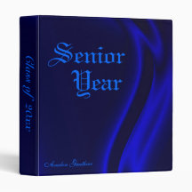 "Class Of " Senior Graduation Blue Silk Binder