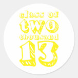 Class of two thousand 13 - Yellow Round Stickers