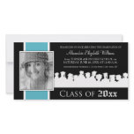 Class of [YEAR] Graduation Announcement: aqua Photo Greeting Card