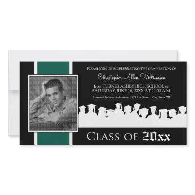 Class of [YEAR] Graduation Announcement: green Photo Greeting Card by BeezKneez