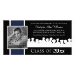 Class of [YEAR] Graduation Announcement: navy blue Custom Photo Card