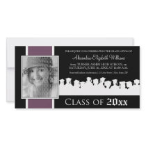 Class of [YEAR] Graduation Announcement: purple Customized Photo Card