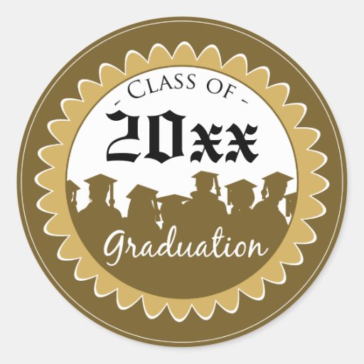 Class of [YEAR] Graduation Invitation Seal: gold Stickers