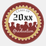 Class of [YEAR] Graduation Invitation Seal: red Round Sticker