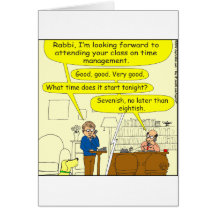 Class on time management colour cartoon greeting cards