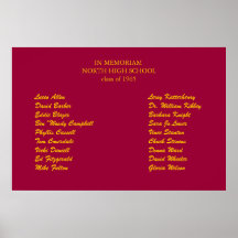 class reunion in memorium poster