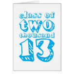 Classe de deux mille 13 - cyan carte de vœux