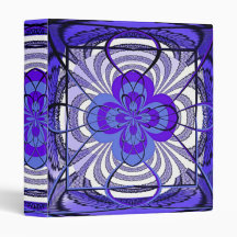 Classeur bleu d'art de fractale de fleur