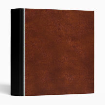 Classeur brun en cuir vintage