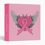 Classeur de coeur de rose de conscience de cancer 