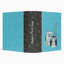Classeur de l'année du bébé de hiboux d'hiver prem