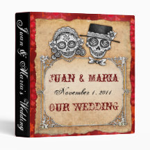 Classeur de mariage de couples de crâne de sucre