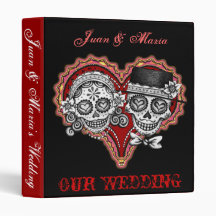 Classeur de mariage de couples de crâne de sucre