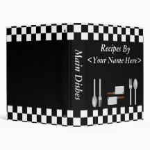 Classeur de recette personnalisé grand par damier