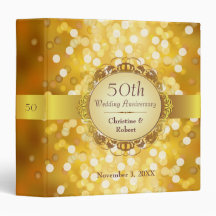 Classeur d'or d'anniversaire de Bokeh cinquantième