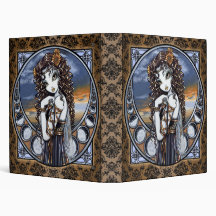 Classeur féerique d'art de lune gothique de fleur 