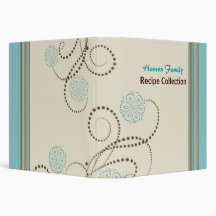 Classeur floral bleu de recette