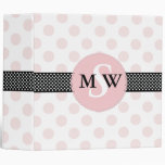 Classeur Girly de monogramme de point de polka