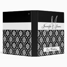 Classeur noir de wedding planner de monogramme de 