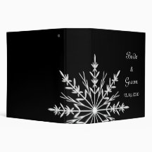 Classeur noir et blanc de mariage d'hiver de floco