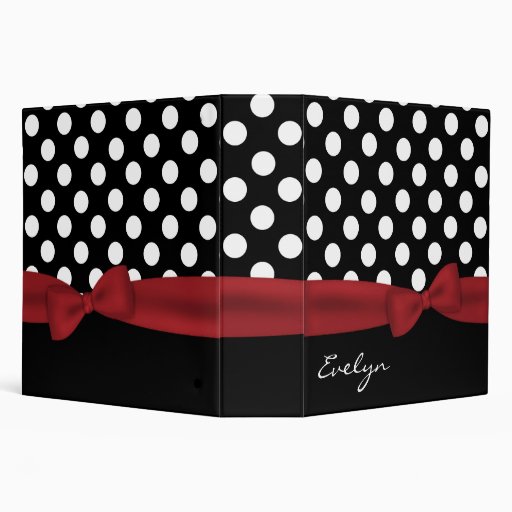 Classeur noir et blanc élégant de coutume de point