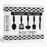 Classeur noir et blanc fait sur commande de recett