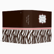 Classeur personnalisé de bon, Brown génial/zèbre r