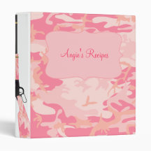 Classeur rose personnalisé de recette de fusil de 