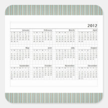 Classic  2012 Calendar Square Stickers