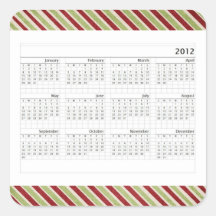Classic  2012 Calendar Square Stickers
