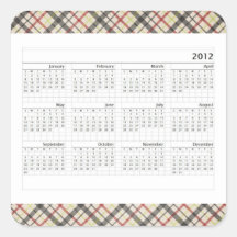 Classic  2012 Calendar Square Stickers