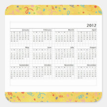 Classic  2012 Calendar Stickers